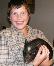 Joshua with Miss Piggie